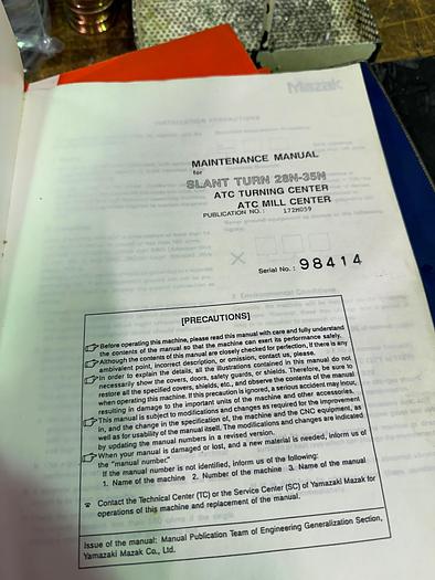 Used BRUGT DREJECENTER FABR. MAZAK, MODEL ST 28N