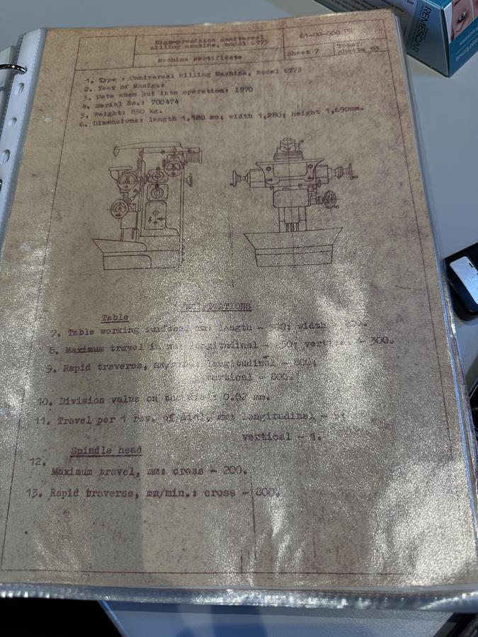 Used BRUGT VÆRKTØJSFRÆSER FABR. STANKO, MODEL 6T75