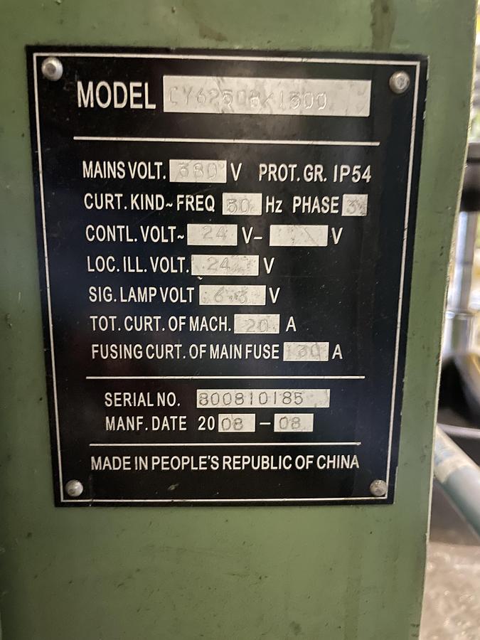 Used BRUGT DREJEBÆNK FABR. YUNNAN, MODEL CY 6250B/1500