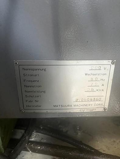 Used BRUGT VERTIKALT BEARBEJDNINGSCENTER FABR. MATSUURA, MODEL MC 760 VX