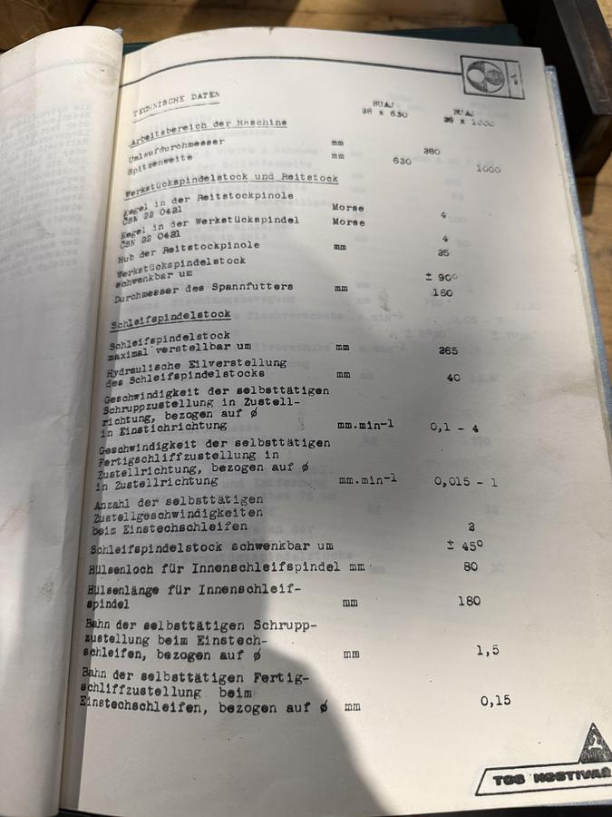 Used BRUGT RUNDSLIBER FABR. TOS MODEL BUAJ 28x1000