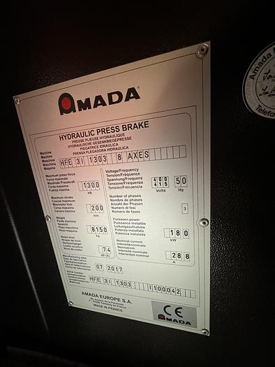 Used BRUGT CNC-KANTPRESSE FABR. AMADA, MODEL HFE 1303