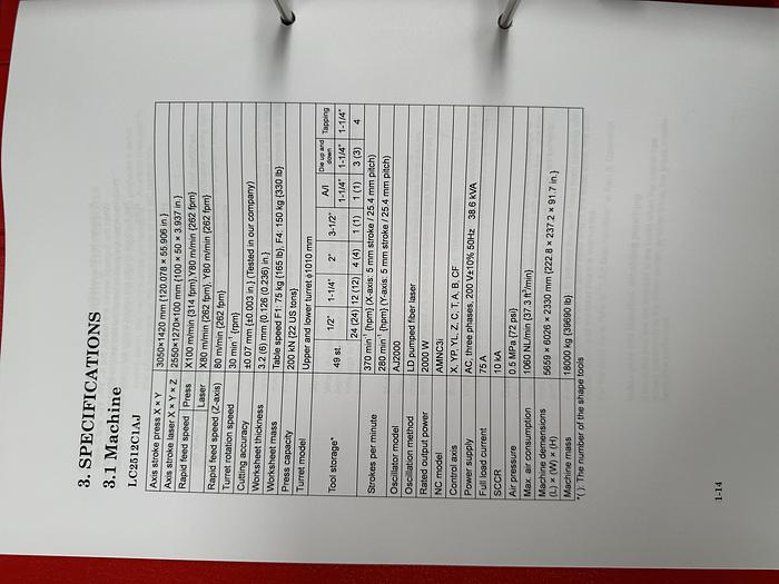 Used BRUGT CNC-FIBER LASER & REVOLVERSTANSER FABR. AMADA, MODEL LC 2515 C1AJ