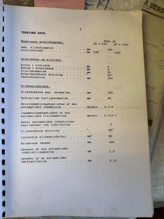 Used BRUGT RUNDSLIBER FABR. TOS, MODEL BUAJ 28x1000