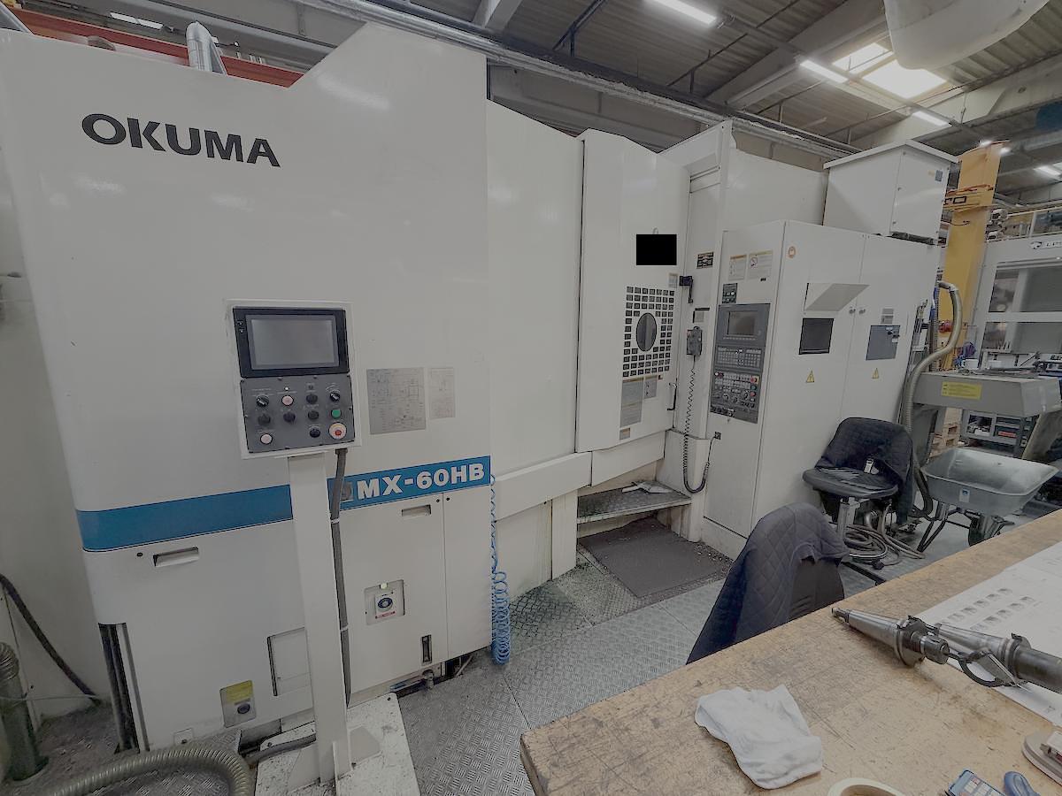 Used BRUGT HORISONTALT BEARBEJDNINGSCENTER FABR. OKUMA, MODEL MX-60 HB