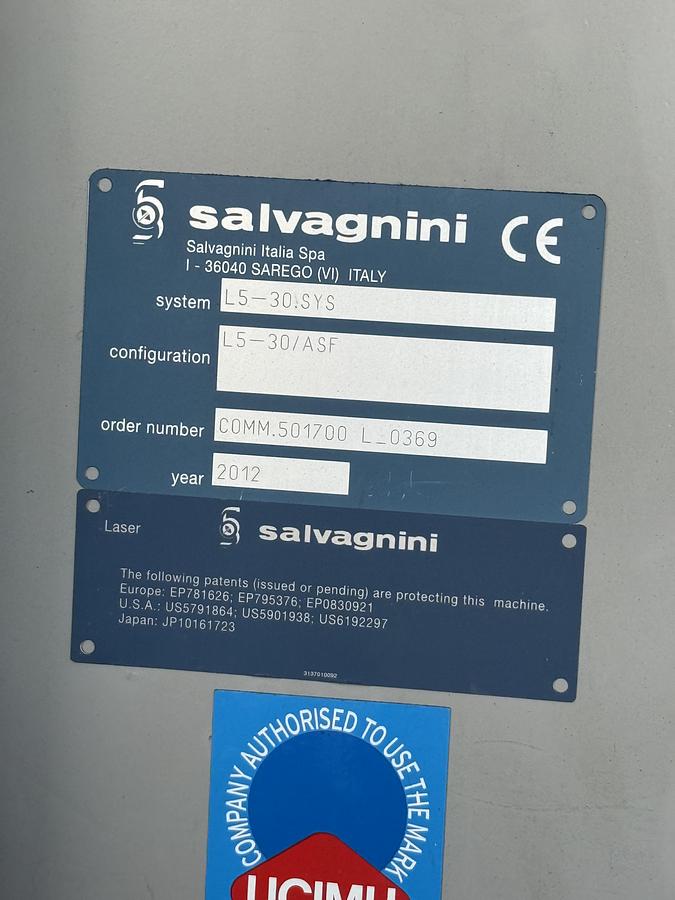 Used BRUGT CNC-FIBERLASER FABR. SALVAGNINI, MODEL L5-30 SYS