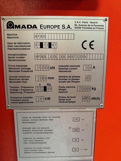 Used BRUGT CNC-KANTPRESSE FABR. AMADA, MODEL HFBO 125/30