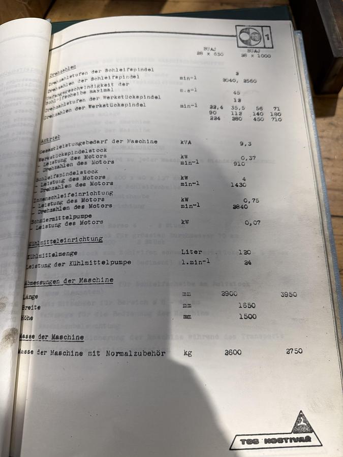 Used BRUGT RUNDSLIBER FABR. TOS MODEL BUAJ 28x1000