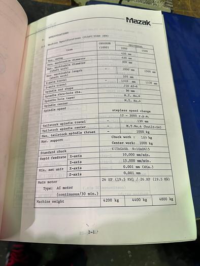 Used BRUGT DREJECENTER FABR. MAZAK, MODEL ST 28N