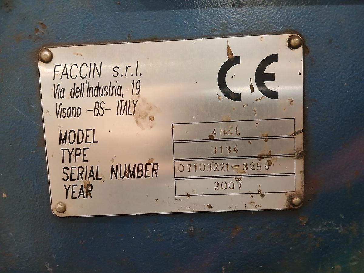 Used BRUGT HYDR. PLADEVALSE FABR. FACCIN, MODEL 4 HEL-3134