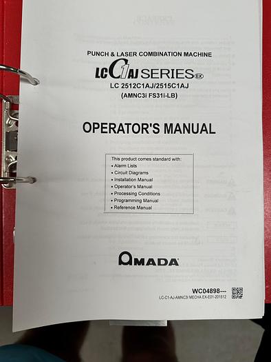 Used BRUGT CNC-FIBER LASER & REVOLVERSTANSER FABR. AMADA, MODEL LC 2515 C1AJ