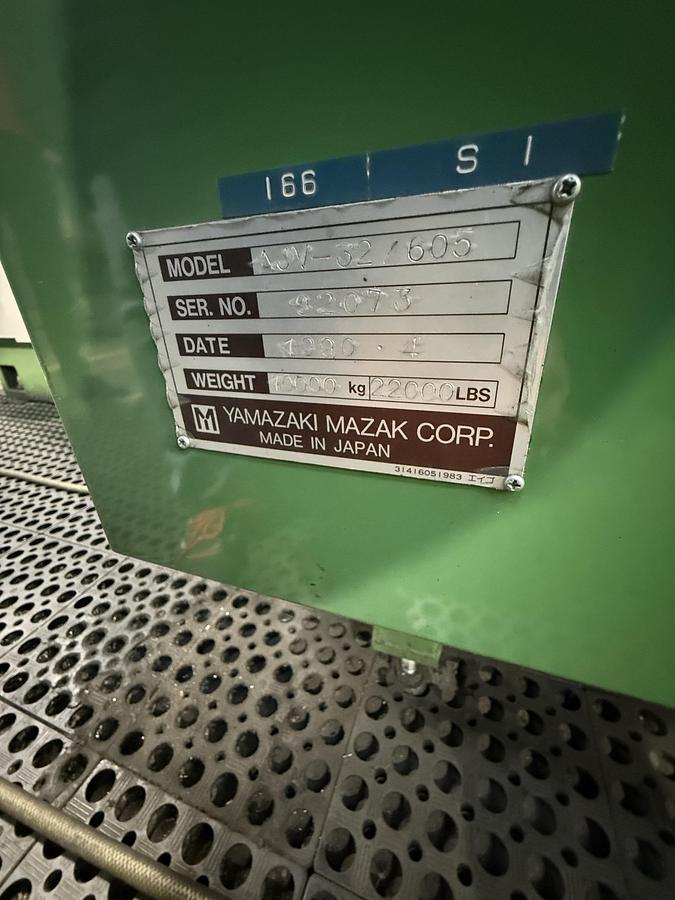 Used BRUGT VERTIKALT BEARBEJDNINGSCENTER FABR. MAZAK MODEL AJV-32/605