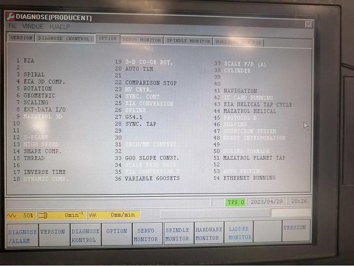 Used BRUGT VERTIKALT BEARBEJDNINGSCENTER MAZAK, MODEL VTC 300 C