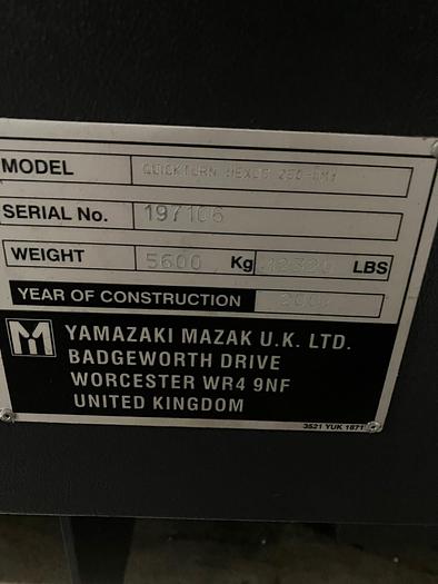 Used BRUGT CNC-DREJECENTER MANUF. MAZAK, MODEL QUICK TURN NEXUS 250-MY