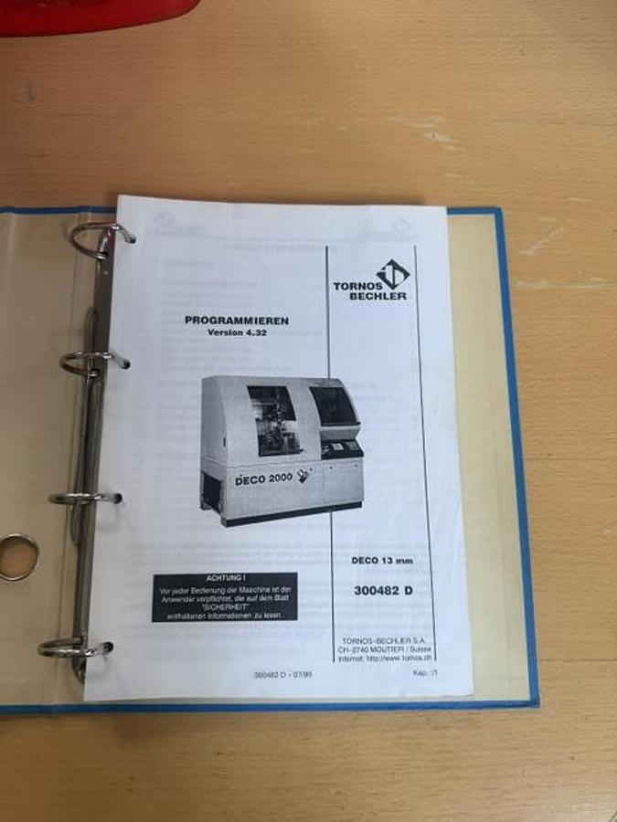 Used BRUGT CNC-DREJEBÆNK FABR. TORNOS-BECHLER, MODEL DECO 2000-13A