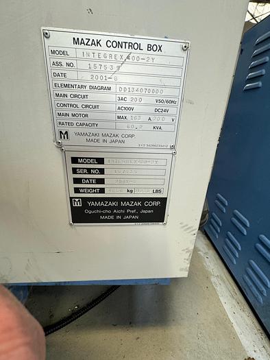Used BRUGT CNC-DREJE & FRÆSE CENTER FABR. MAZAK, MODEL INTEGREX 400-2Y