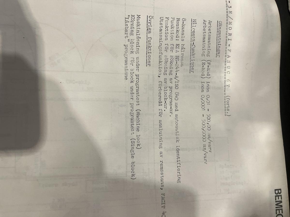 Used BRUGT CNC-DREJEBÆNK FABR. MORI SEIKI, MODEL SL-3H