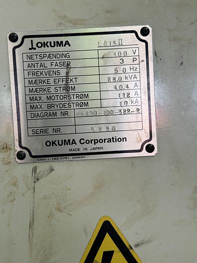 Used BRUGT CNC DREJEBÆNK FABR. OKUMA, MODEL LB 15 II-M