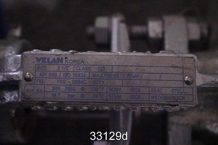 Unused Velan F09-0064C-02TY 2.5" Gate Valve #33129