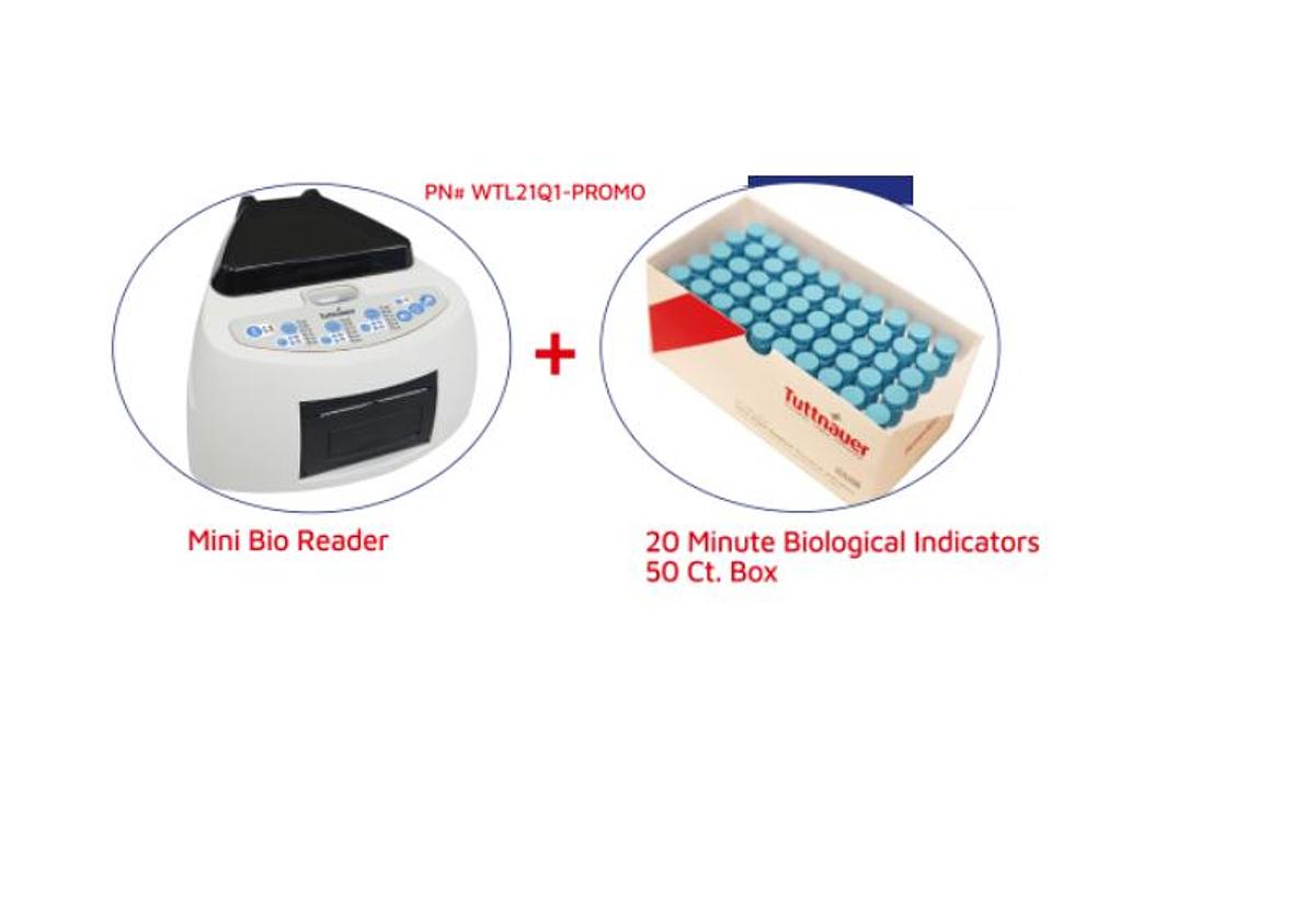 Used Tuttnauer Kit MiniBio Auto-Reader 50 Units of 20 Minute B.I.S