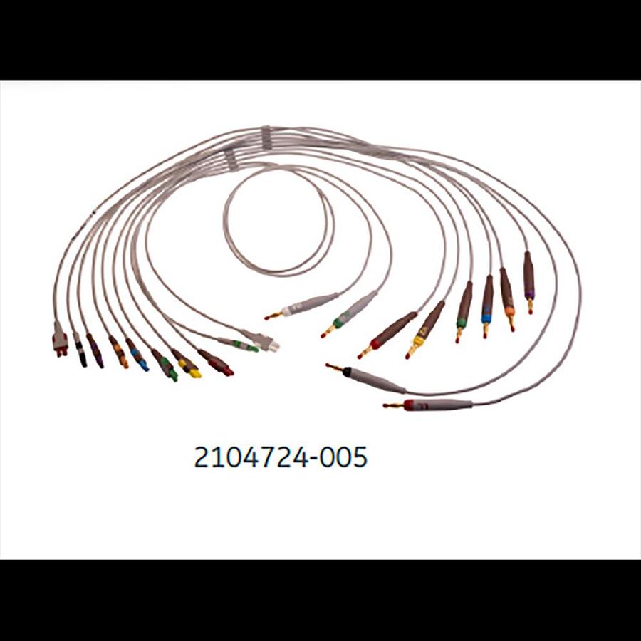 Used GE Healthcare ECG Leadwire Set, Gold-plated, Base 10, Banana, AHA, 1/pack
