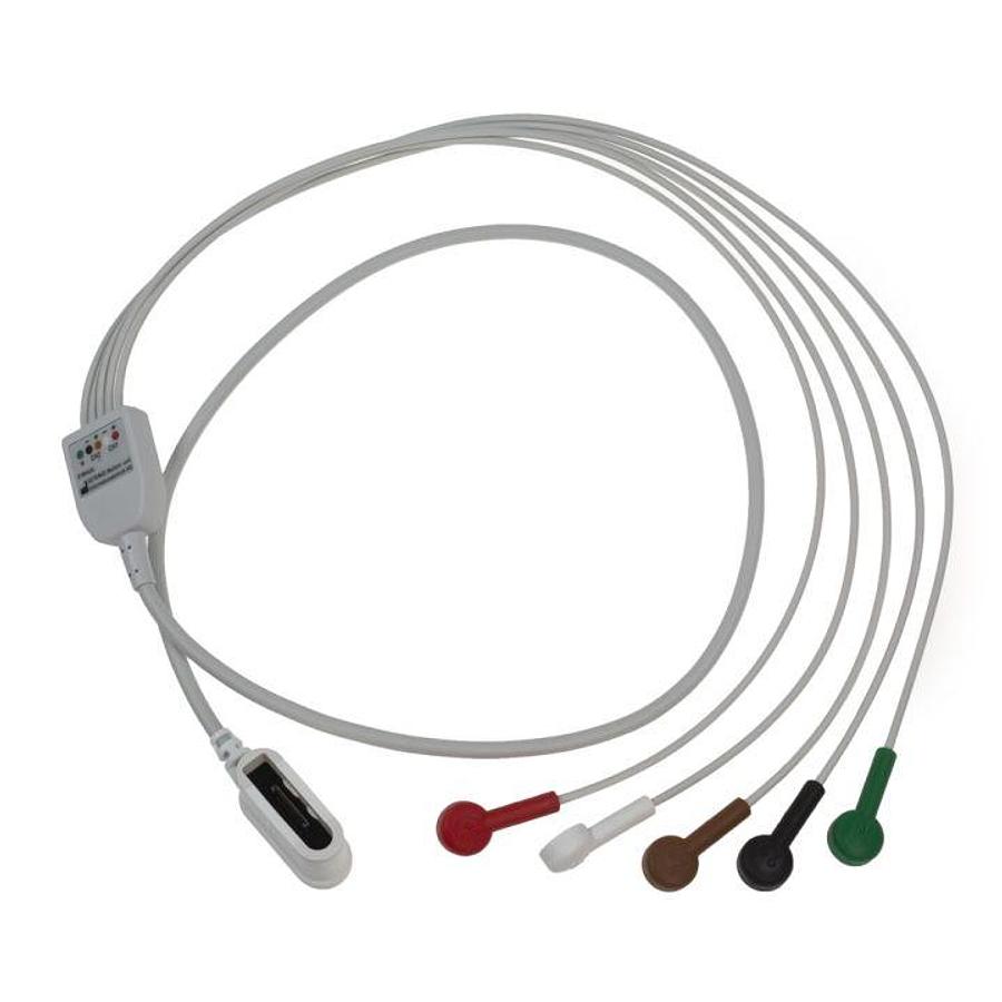 Used GE Healthcare SEER 1000 Leadwire set, 5 leadwire, 2 CH, AHA, 41 in./105 cm, 1/pack