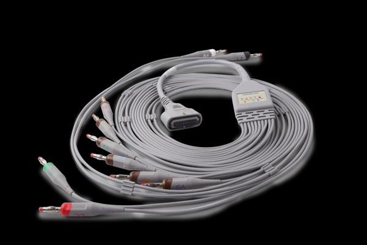 Used Edan ECG Cable (ф4mm, banana connector, AHA) 01.57.471279