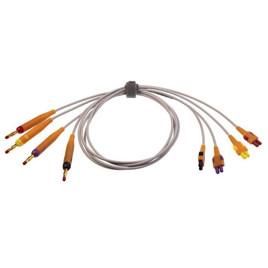 Used GE Healthcare ECG Leadwire Set, Gold-plated, Add-on, Banana, AHA-HEIM, 1/pack