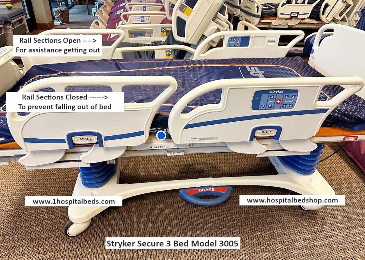 Used Stryker Secure 3 Model 3005 Hospital Bed
