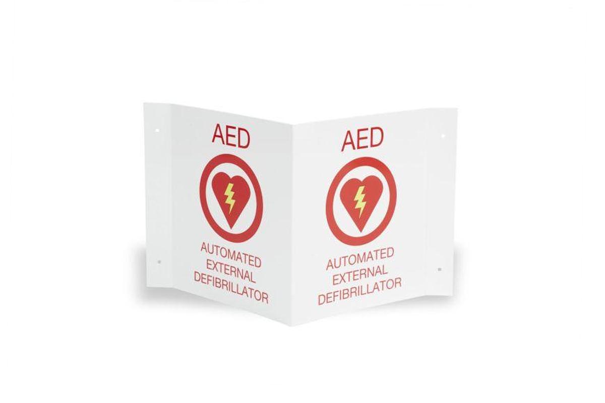 Used ZOLL AED Plus Wall Sign Kit, One Flush and One 3-D Wall Sign