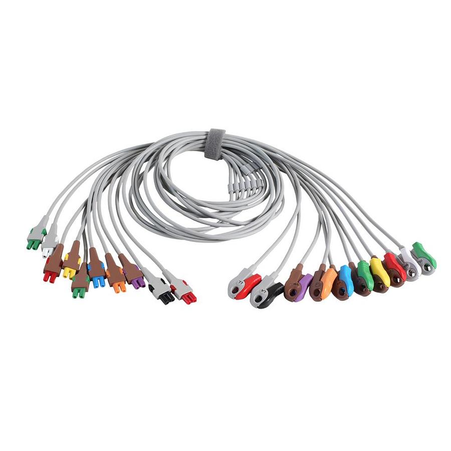 Used GE Healthcare ECG Leadwire Set – Base 10 Grabber – AHA, 1/pack