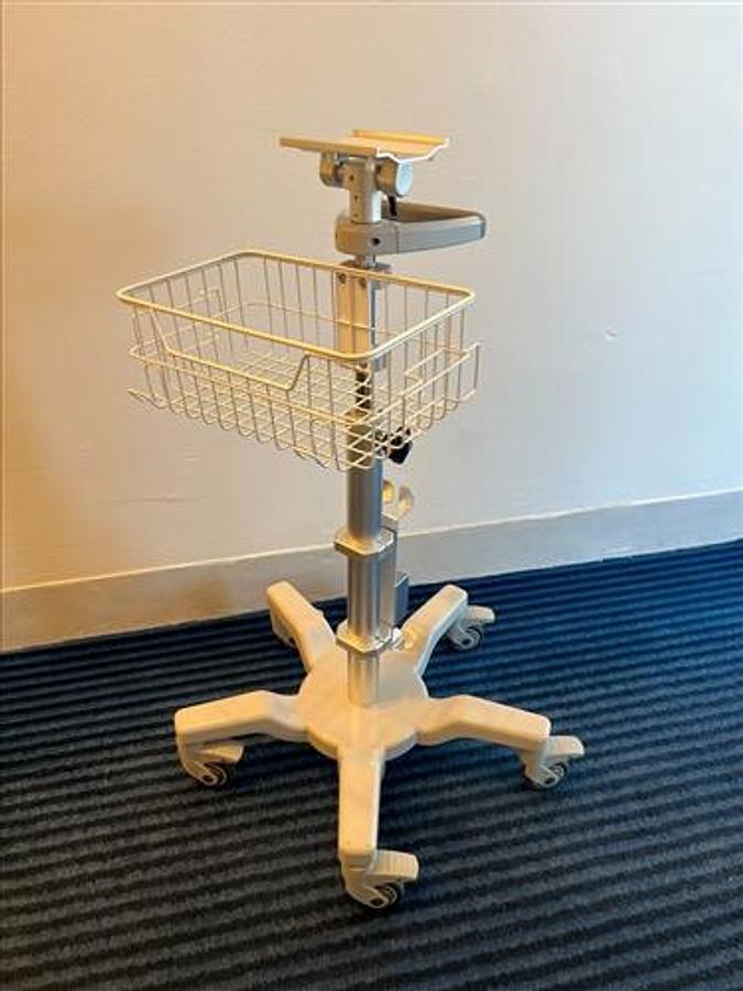 Used Schiller Sunken Base rolling stand with Basket and without Rubber Case adapter for FT-1