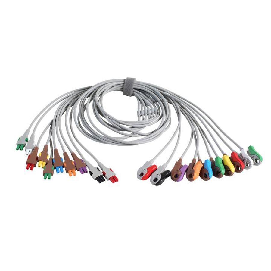 Used GE Healthcare ECG Leadwire Set – Base 10 Grabber – AHA, 1/pack