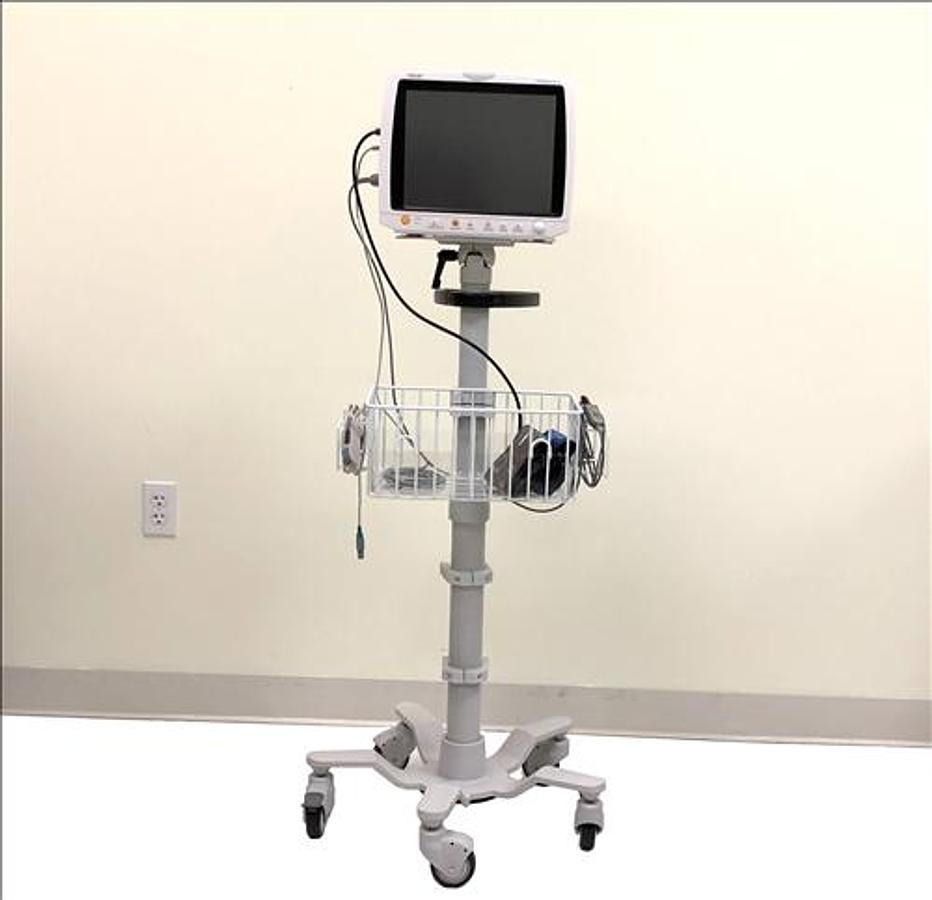 Used Schiller SG Rolling Stand with Basket for Cardiovit FT-1 without Rubber case adpater for FT-1