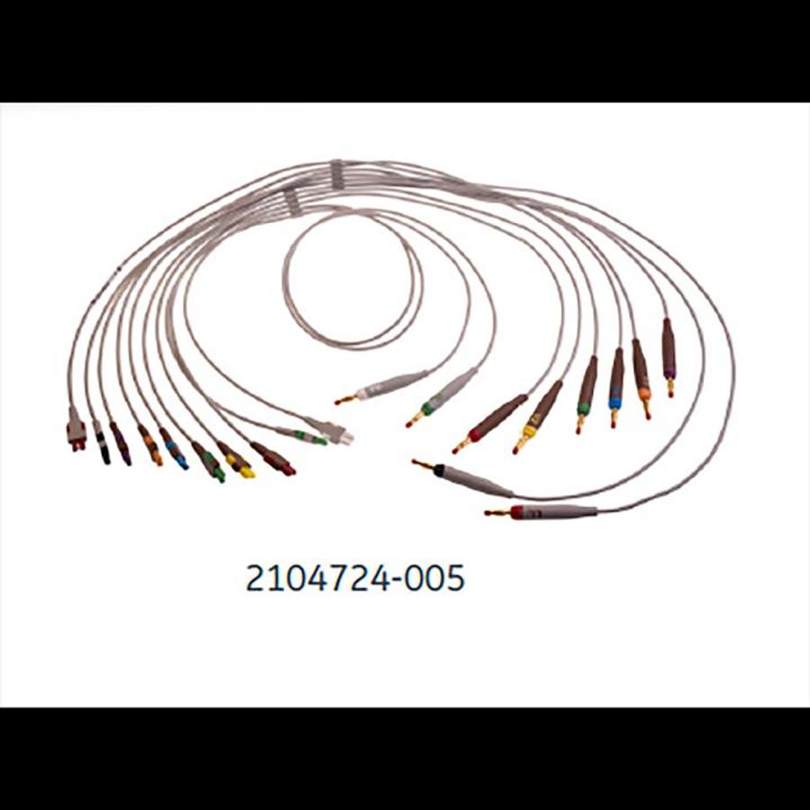 Used GE Healthcare ECG Leadwire Set, Gold-plated, Base 10, Banana, AHA, 1/pack