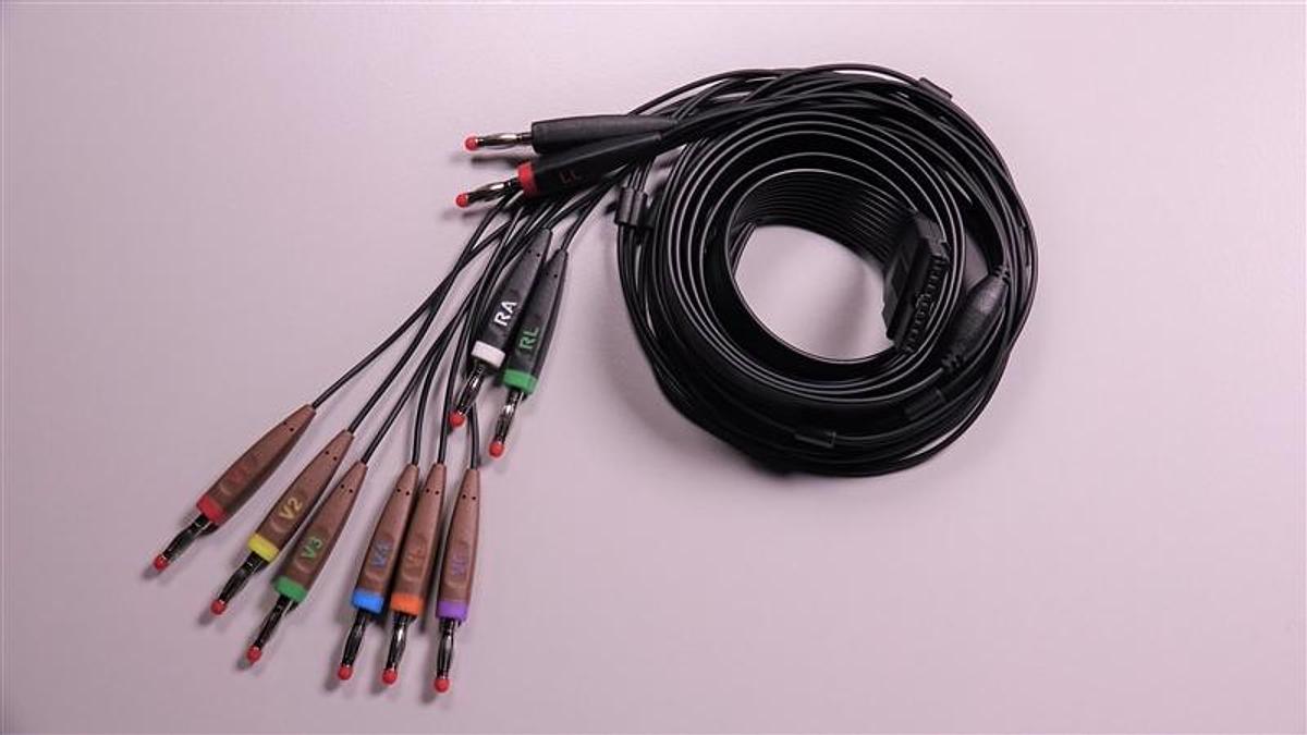 Used Schiller 10-lead patient cable, clip type 3.5m, AHA