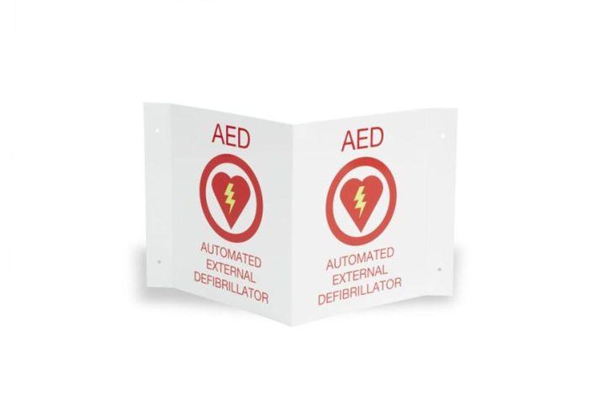 Used ZOLL AED Plus Wall Sign Kit, One Flush and One 3-D Wall Sign