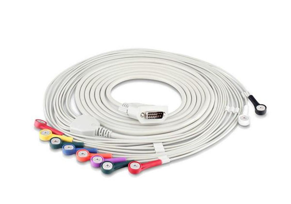 Used Edan ECG Cable (Snap Style, AHA) 01.57.107582