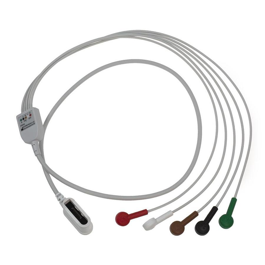 Used GE Healthcare SEER 1000 Leadwire set, 5 leadwire, 2 CH, AHA, 41 in./105 cm, 1/pack