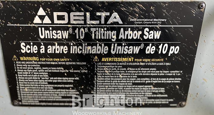 Used 1997 Delta 34-462 Unisaw Tilting Arbor Saw #CBM2326