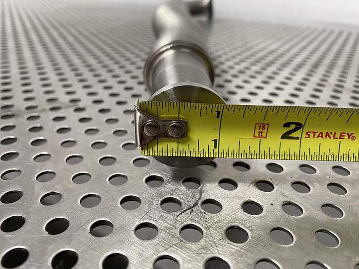 Used Stainless Steel 17" Flexible Vacuum Hose w/ KF 16 to KF 25 90° Angle Fitting