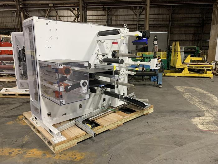 Used 18" WIDE WEBEX MODEL 1251 DUPLEX REWINDER W SIMCO ION BLOWER AND COGNEX CAMERA