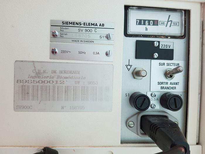 Gebraucht Siemens Elema AB Servo Ventilator 900 C Beatmungsgerät auf Trolley