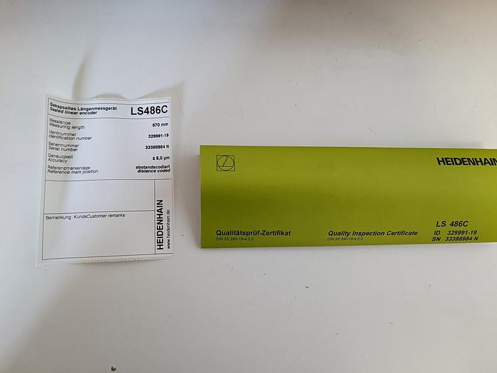 Inkrementales Längenmessgerät + Zertifikat, LS486C, ML 570mm, Heidenhain, neu