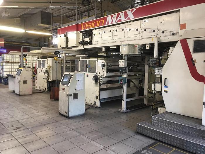 Used 40" (1.0M) PCMC VISION MAX 8 COLOR FLEXOGRAPHIC CI PRINTING PRESS