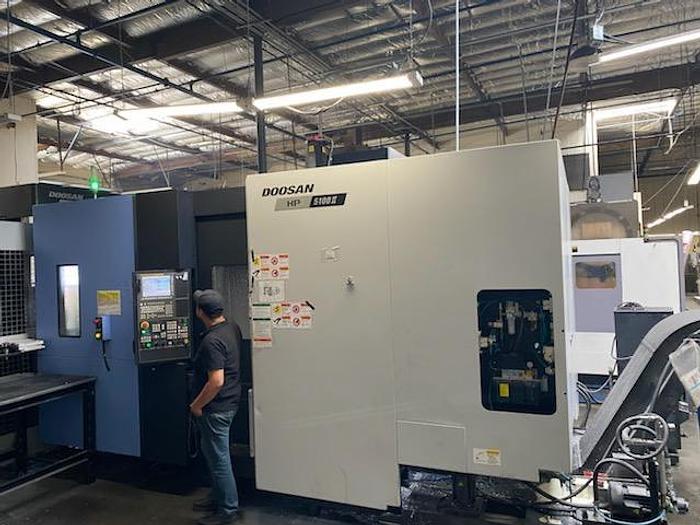 Used 2015 DOOSAN HP 5100II 4-Axis Horizontal Machining Center with 12 Pallet Pool