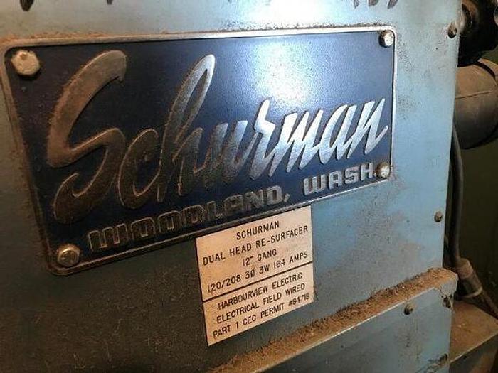 Used Schurman (USNR) Dual Head Saw Guide Resurfacer - 2 available