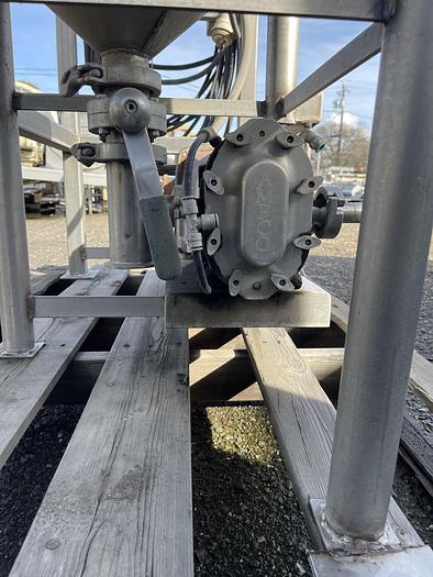 Used 50 Gallon Stainless Steel Mix Tank Skidded System with Positive Displacement Pump