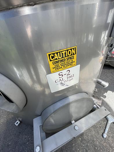 Used 1,661 Gallon Stainless Steel Jacketed White Wine Tanks