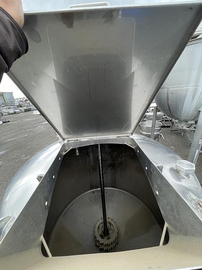 Used Crepaco 800 Gallon Vertical Stainless Steel Mix Tank with Dual Cowles Sawblades Agitation